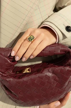 Bottega Veneta ZŁOTY Mosiężny pierścień
