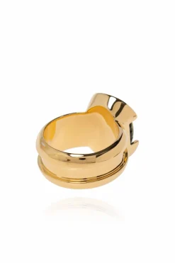 Bottega Veneta ZŁOTY Mosiężny pierścień
