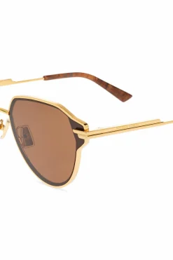 Bottega Veneta ZŁOTY Okulary przeciwsłoneczne
