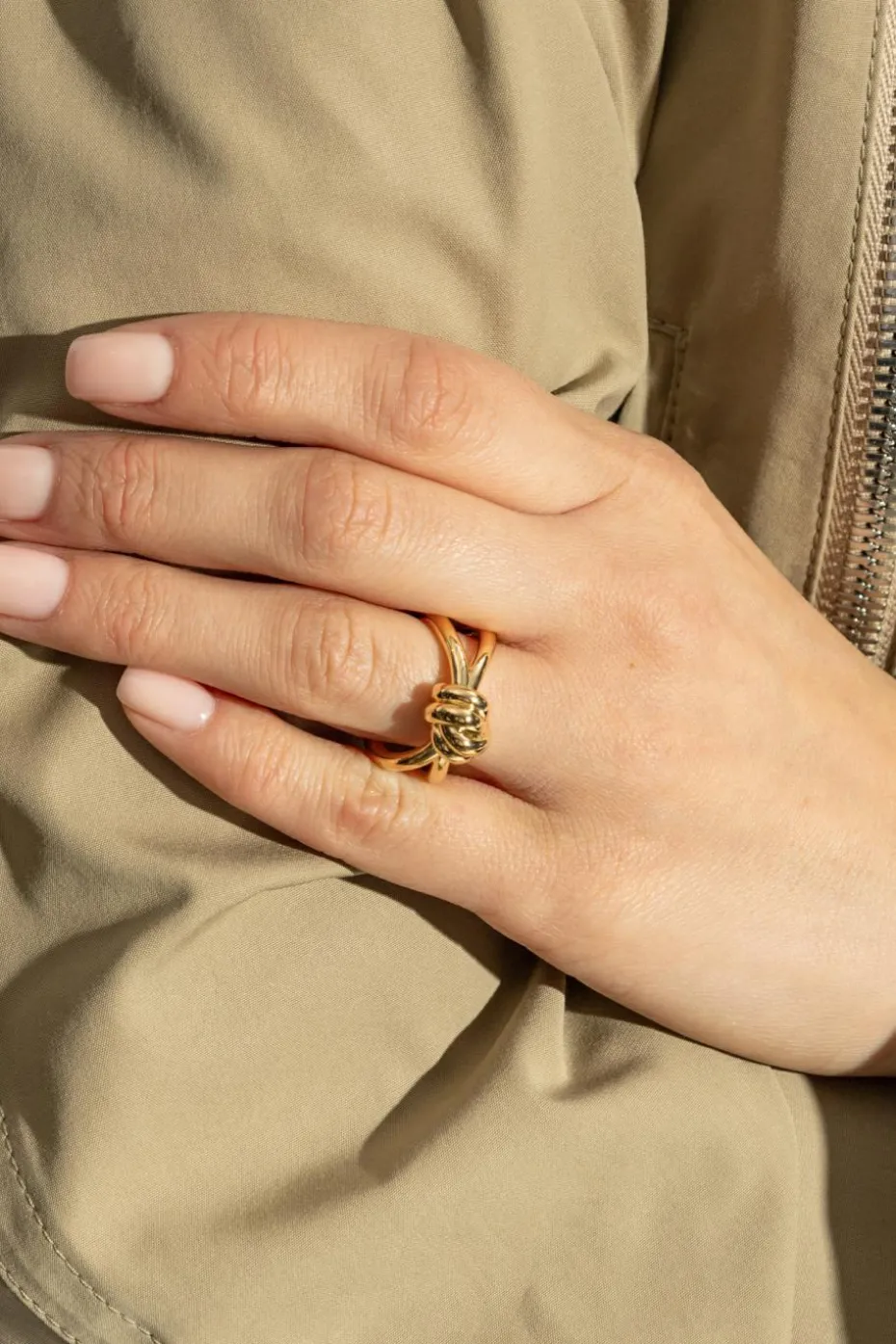 Bottega Veneta ZŁOTY Pierścień z plecionką