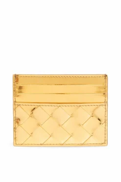 Bottega Veneta ZŁOTY Skórzane etui na karty