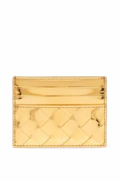 Bottega Veneta ZŁOTY Skórzane etui na karty