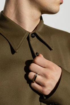 Bottega Veneta ZŁOTY Srebrny pierścień