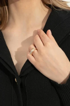 Bottega Veneta ZŁOTY Srebrny pierścień