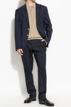 Brioni beżowy Polo z logo