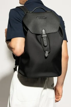 Brioni CZARNY Plecak z logo