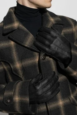 Brioni CZARNY Skórzane rękawice