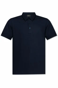 Brioni GRANATOWY Bawełniane polo