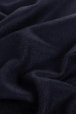 Brioni GRANATOWY Kaszmirowy szal z logo