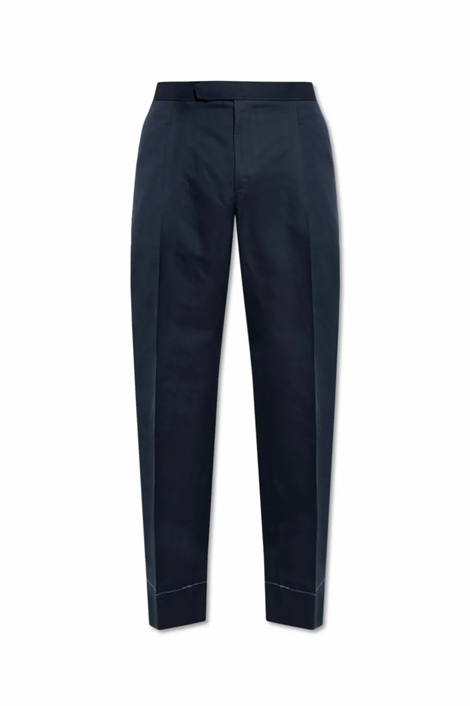 Brioni GRANATOWY Spodnie w kant