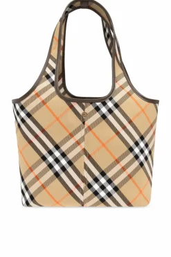Burberry beżowy Bawełniana torba typu `tote`