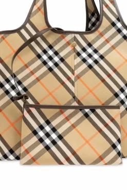 Burberry beżowy Bawełniana torba typu `tote`