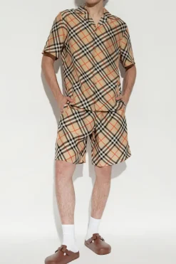 Burberry beżowy Jedwabne szorty