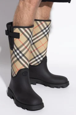 Burberry beżowy Kalosze ze wzorem w kratę