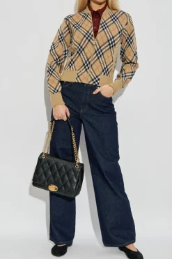 Burberry beżowy Kardigan ze wzorem w kratę