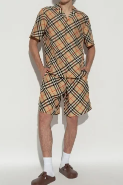 Burberry beżowy Koszula z wzorem w kratę
