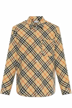 Burberry beżowy Koszula ze wzorem w kratę