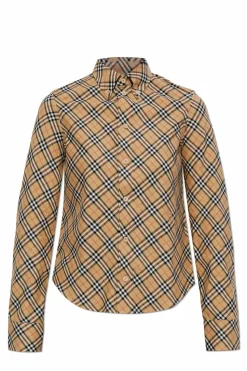 Burberry beżowy Koszula ze wzorem w kratę
