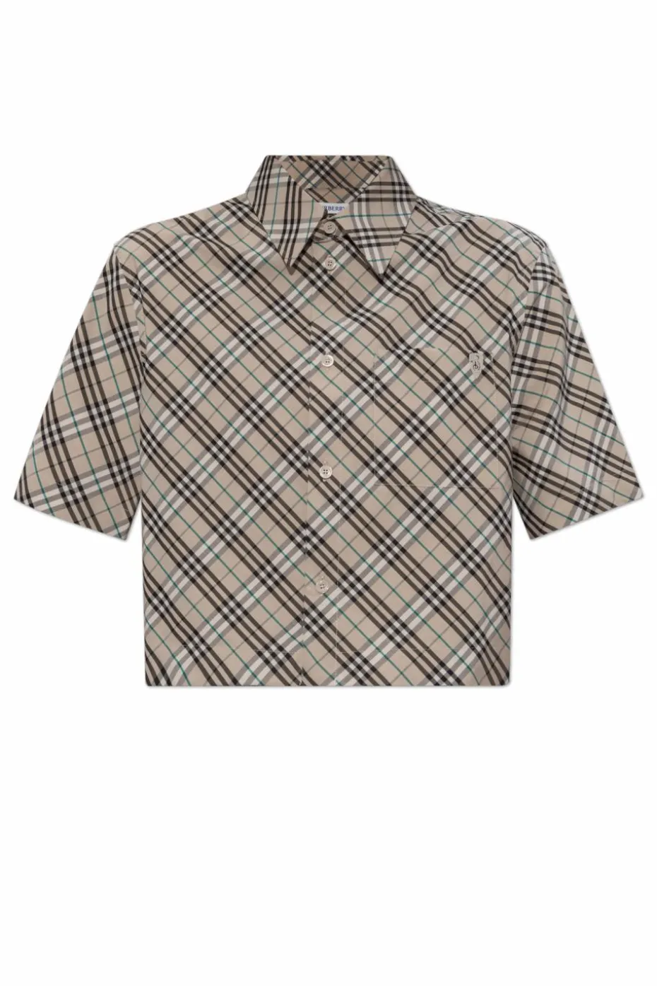 Burberry beżowy Krótka koszula w kratę