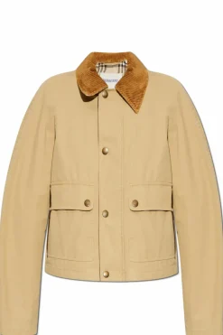 Burberry beżowy Kurtka ze sztruksowym kołnierzem