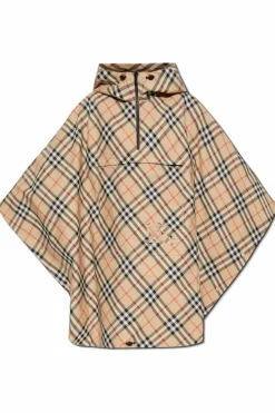 Burberry beżowy Ponczo w kratę