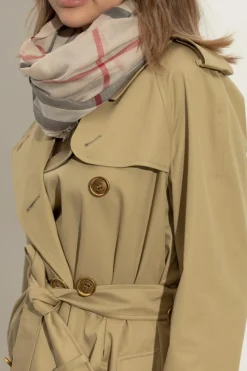 Burberry beżowy Szal ze wzorem w kratę