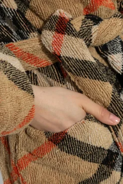 Burberry beżowy Szlafrok ze wzorem w kratę