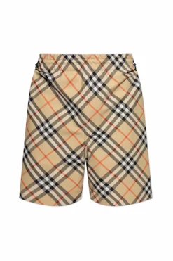 Burberry beżowy Szorty z wzorem w kratę