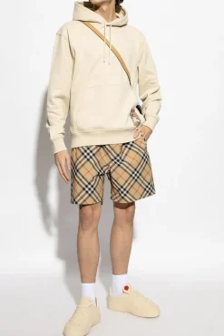Burberry beżowy Szorty z wzorem w kratę