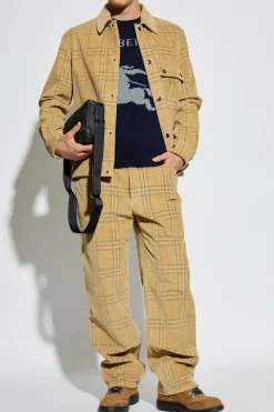 Burberry beżowy Sztruksowe spodnie `Fred`