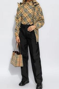 Burberry beżowy Taliowana koszula w kratę