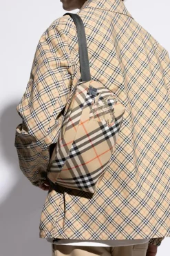 Burberry beżowy Torba na pas w kratę