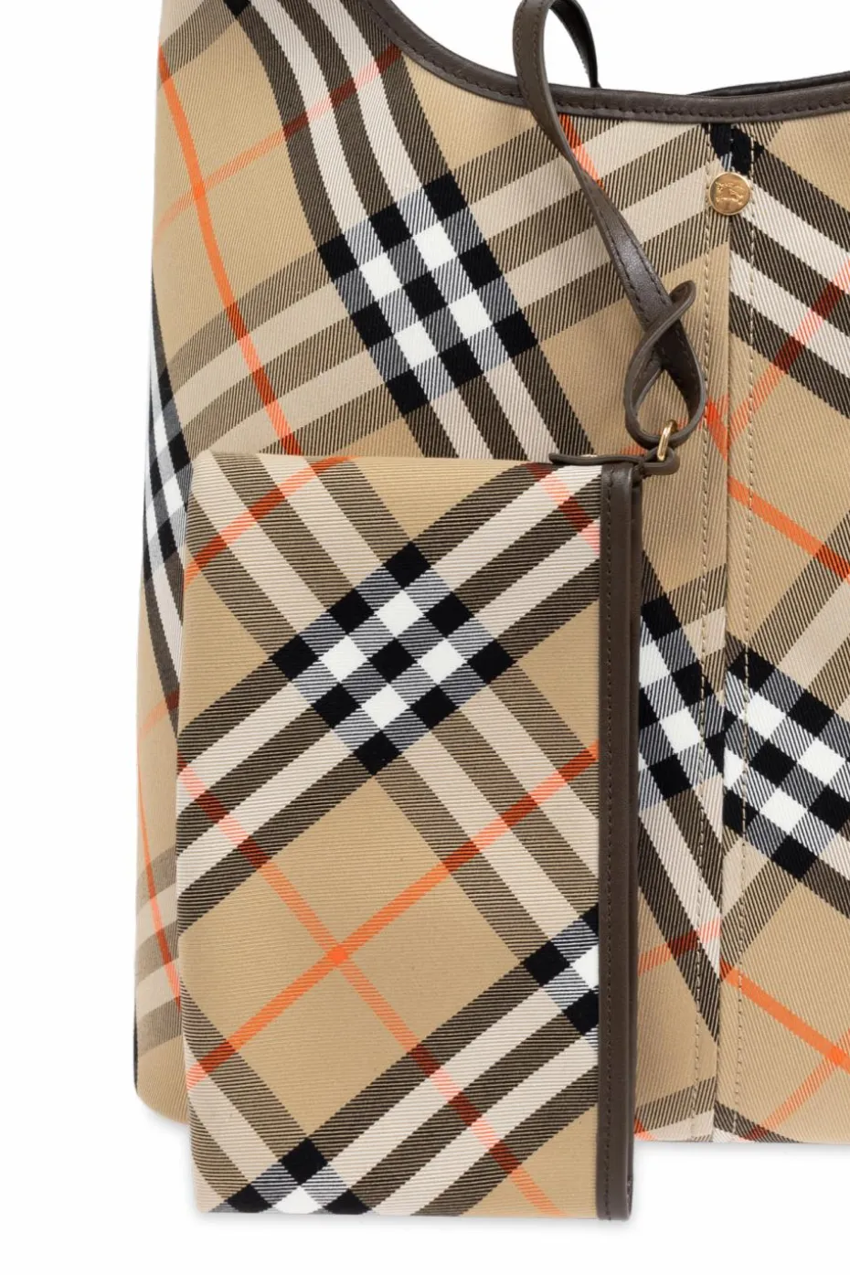 Burberry beżowy Torba na ramię z wzorem w kratę
