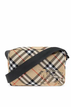 Burberry beżowy Torba na ramię z wzorem w kratę