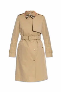 Burberry beżowy Trencz ze wzorem w kratę