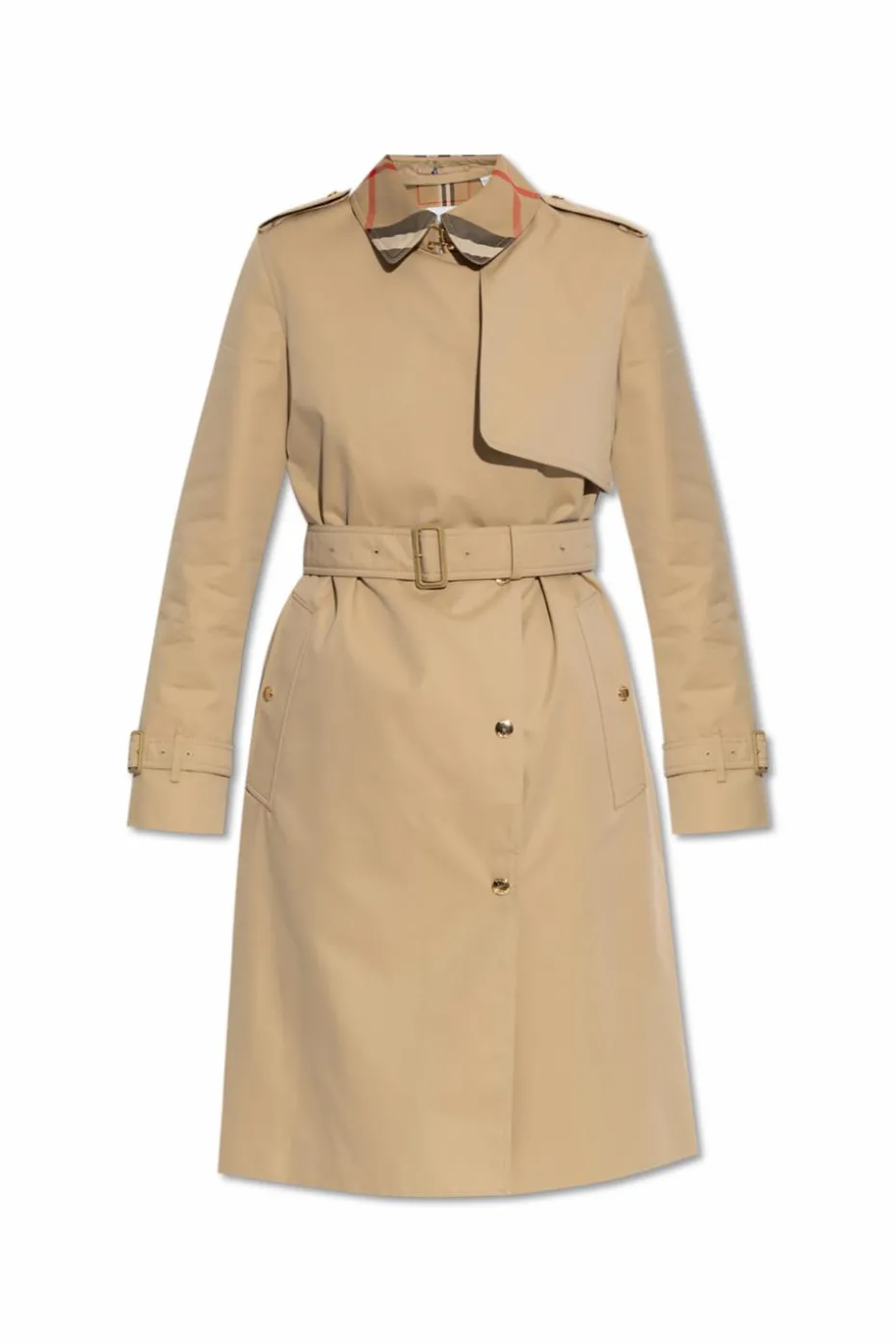 Burberry beżowy Trencz ze wzorem w kratę