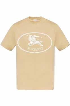 Burberry beżowy T-shirt z nadrukiem