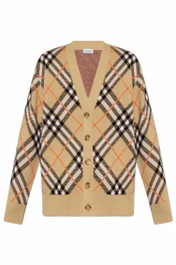 Burberry beżowy Wełniany kardigan