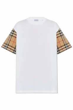 Burberry BIAŁY Bawełniany t-shirt