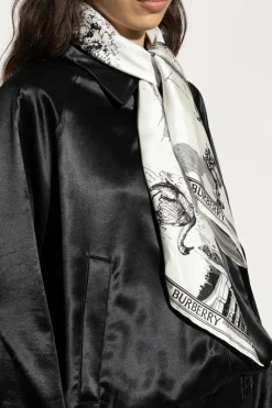 Burberry BIAŁY Jedwabna chusta