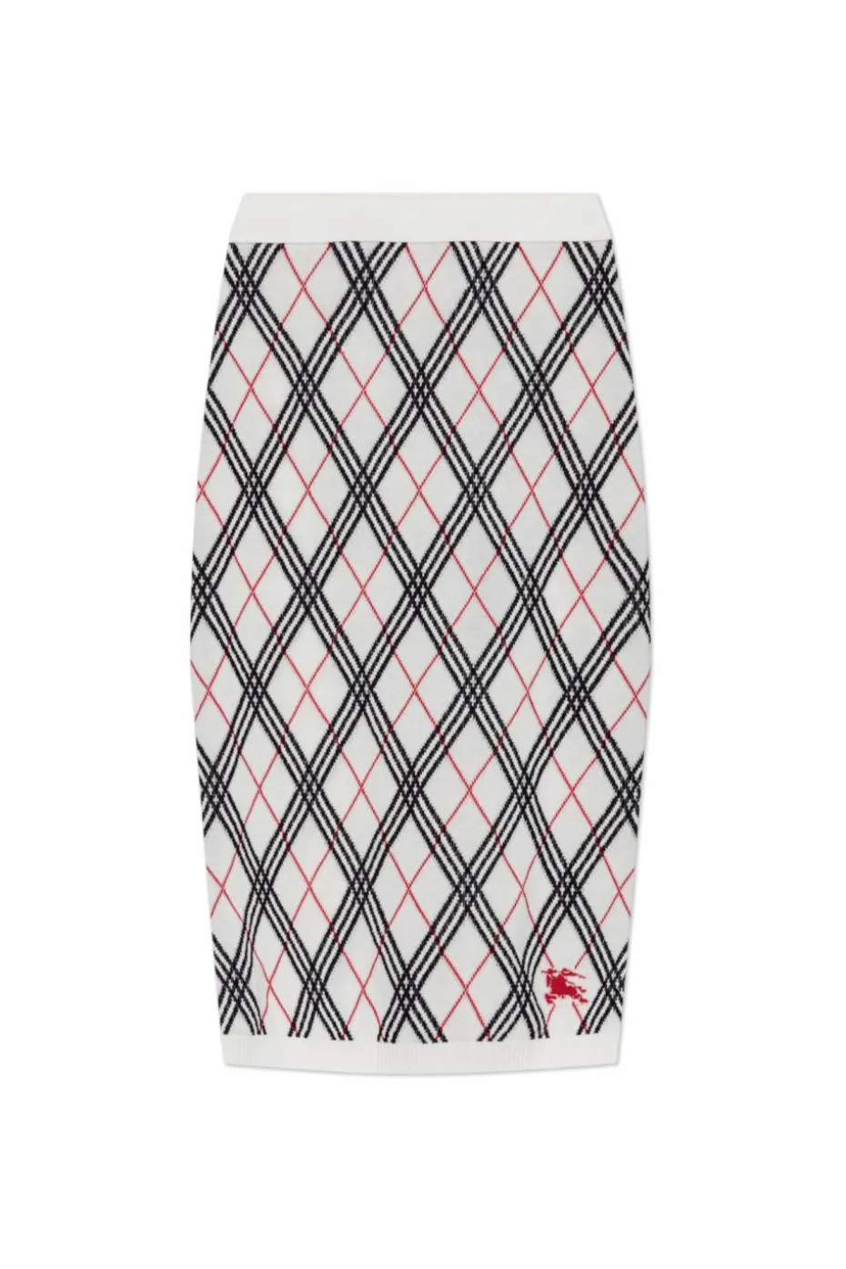 Burberry BIAŁY Spódnica ze wzorem w kratę