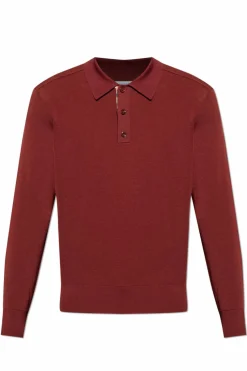 Burberry BORDO Wełniane polo z długimi rękawami