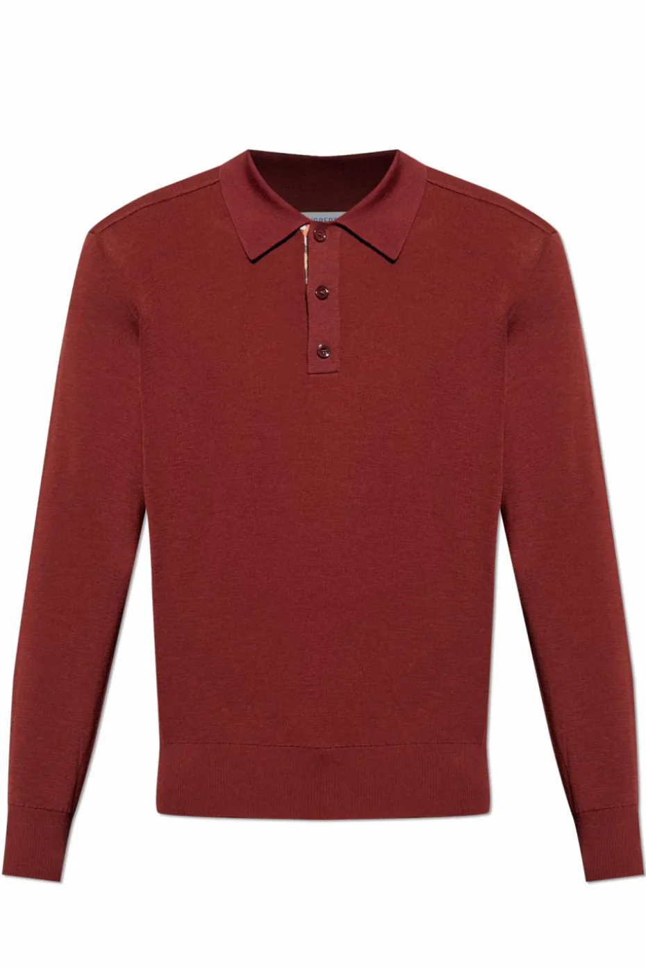 Burberry BORDO Wełniane polo z długimi rękawami