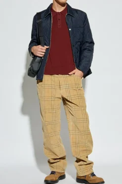 Burberry BORDO Wełniane polo z długimi rękawami