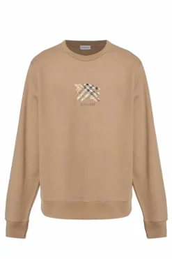 Burberry BRĄZOWY Bawełniana bluza z logo