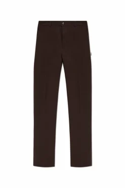 Burberry BRĄZOWY Bawełniane spodnie typu `Chinos`