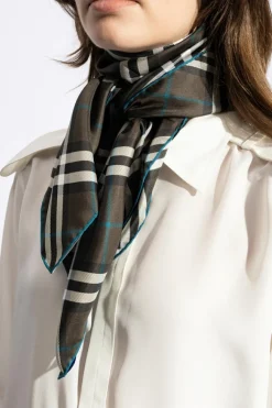 Burberry BRĄZOWY Jedwabna chusta