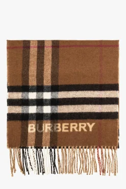 Burberry BRĄZOWY Kaszmirowy szal