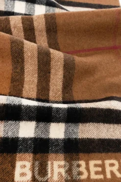 Burberry BRĄZOWY Kaszmirowy szal