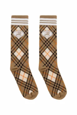 Burberry BRĄZOWY Skarpety ze wzorem w kratę